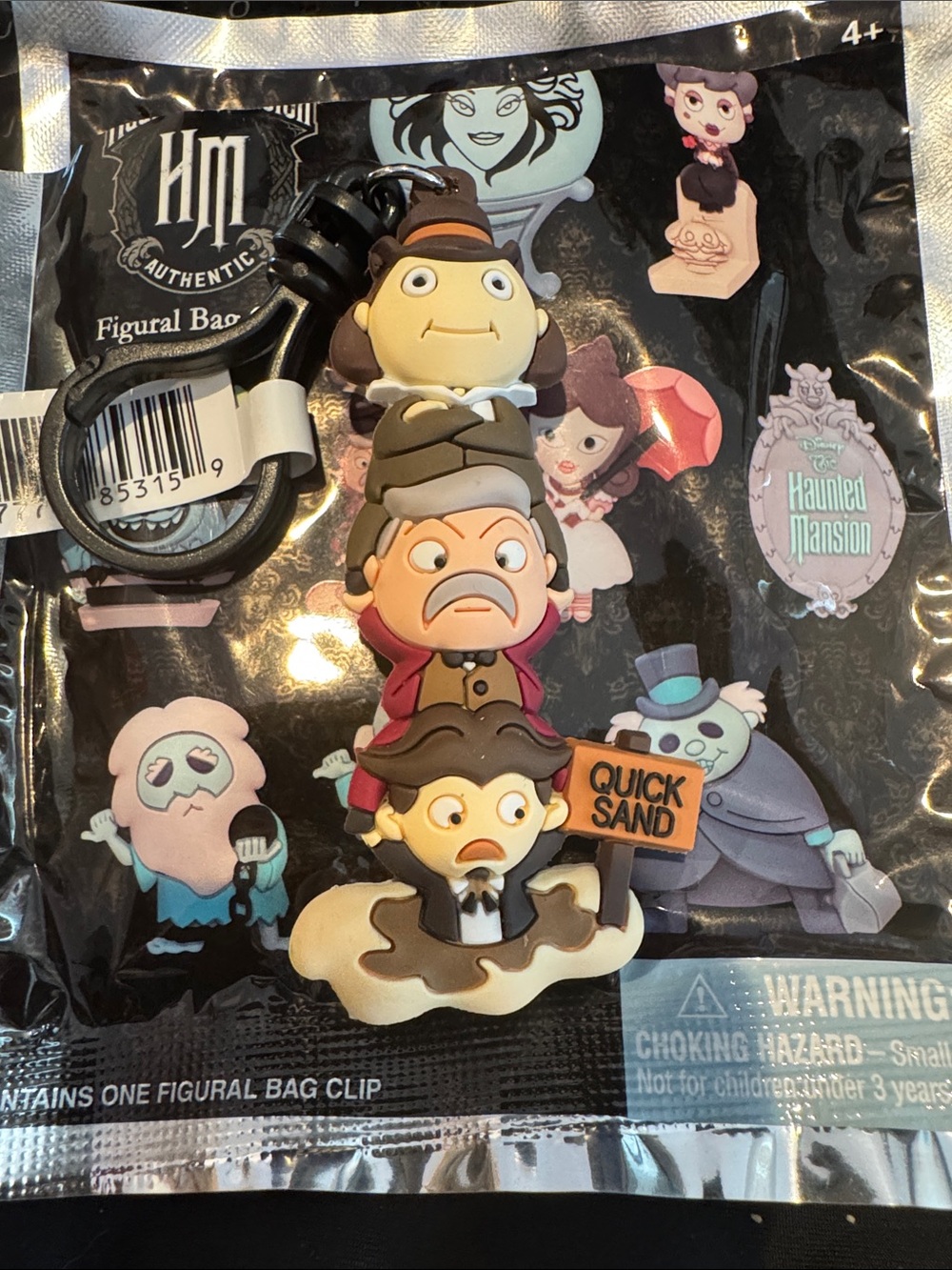 Haunted Mansion Quick Sand Stack Kids Bag Clip Keychain - Multicolor